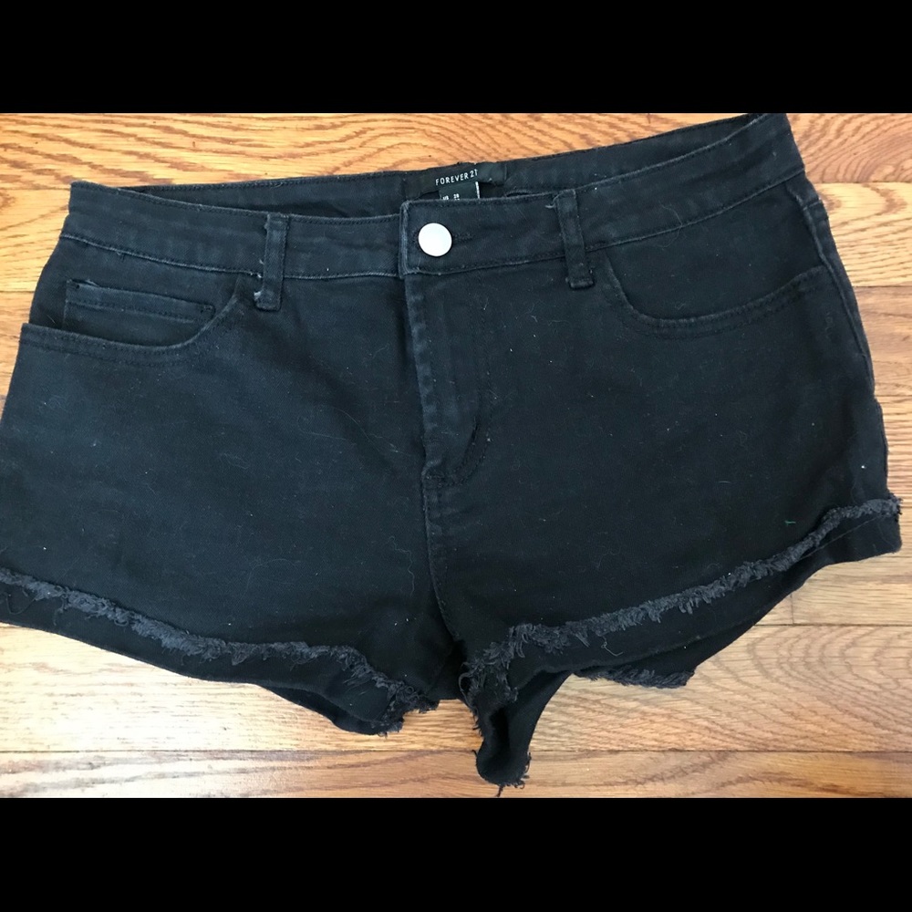 Black cuff shorts